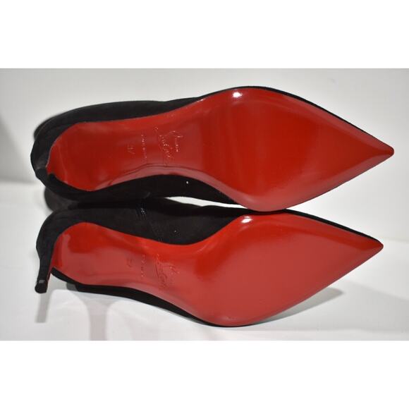 Christian Louboutin Kate Botta 85 Black Suede Knee High Zipper Heel Boot 37 - Picture 12 of 12